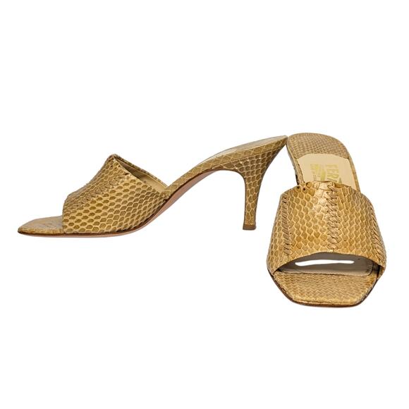 Salvatore Ferragamo Shoes - Salvatore Ferragamo Genuine Python Snakeskin Mules – (Narrow)
